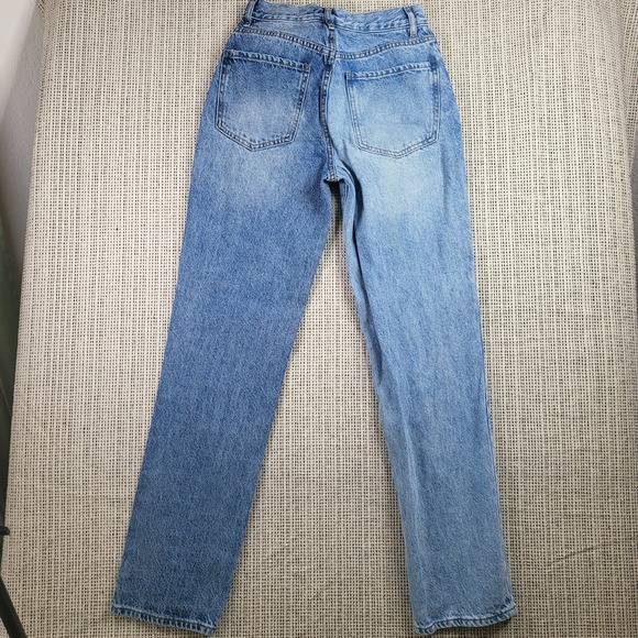 Pacsun Dad‎ Jean Womens 24 Two Tone Straight High Rise Button Fly Denim Pants - Picture 7 of 8